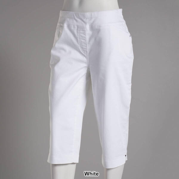 Plus Size Napa Valley Pull On Solid Split Hem Capri Pants