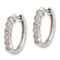 Pure Fire 14kt. White Gold 1/10ctw. Diamond Hinged Hoop Earrings - image 2