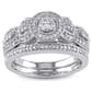 Loveblooms(tm) White Gold Diamond Halo Bridal Ring Set - image 1