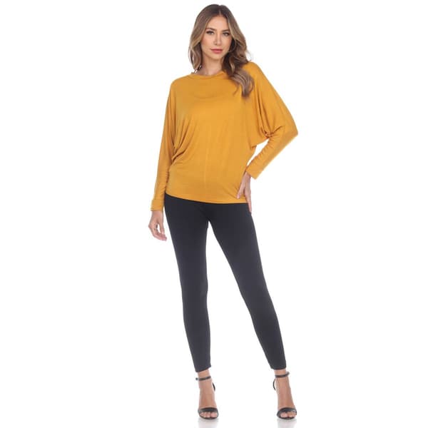 Womens White Mark Long Sleeve Banded Dolman Tunic