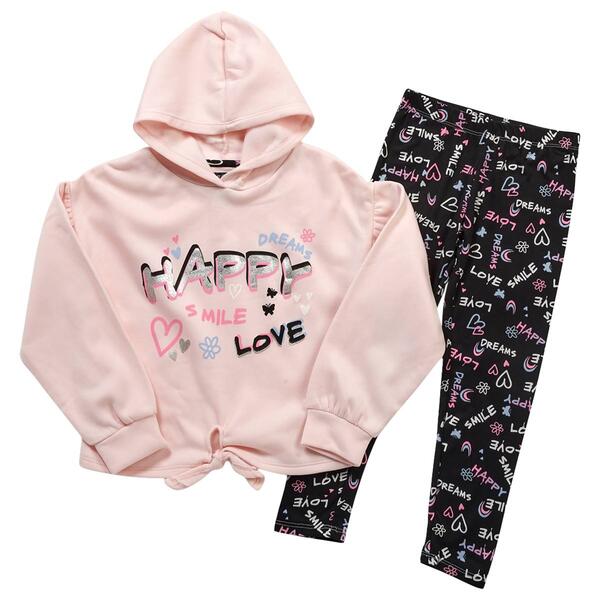 Girls &#40;7-12&#41; One Step Up Tie Front Hoodie Graffiti Set - image 