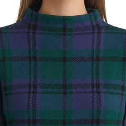 Womens Jones New York Long Sleeve Funnel Neck Plaid Sweater