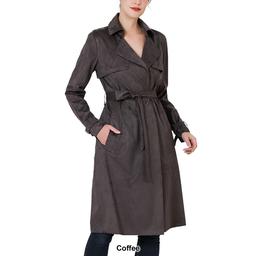 Womens BGSD Long Suede Trench Coat