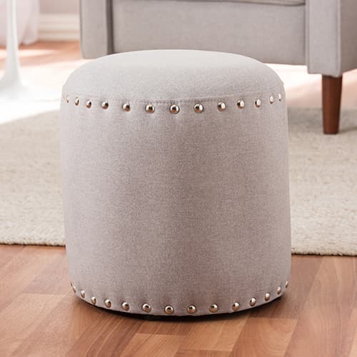 Baxton Studio Rosine Upholstered Nail Trim Ottoman