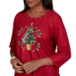 Womens Alfred Dunner Classics 3/4 Sleeve Christmas Tree Blouse - image 4