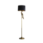 HomeRoots 65in. Gold & Black Floor Lamp with Fabric Drum Shade - image 2