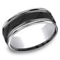 Mens Endless Affection(tm) 8mm Cobalt Black Cut Center Band - image 1