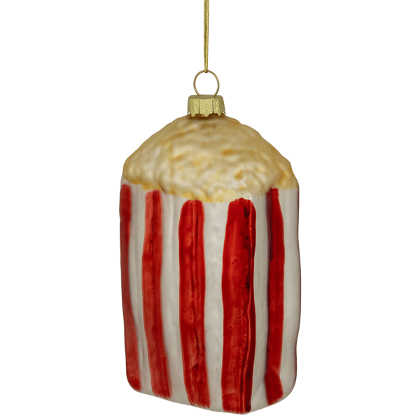 Northlight 4.5in. Red & White Popcorn Glass Christmas Ornament