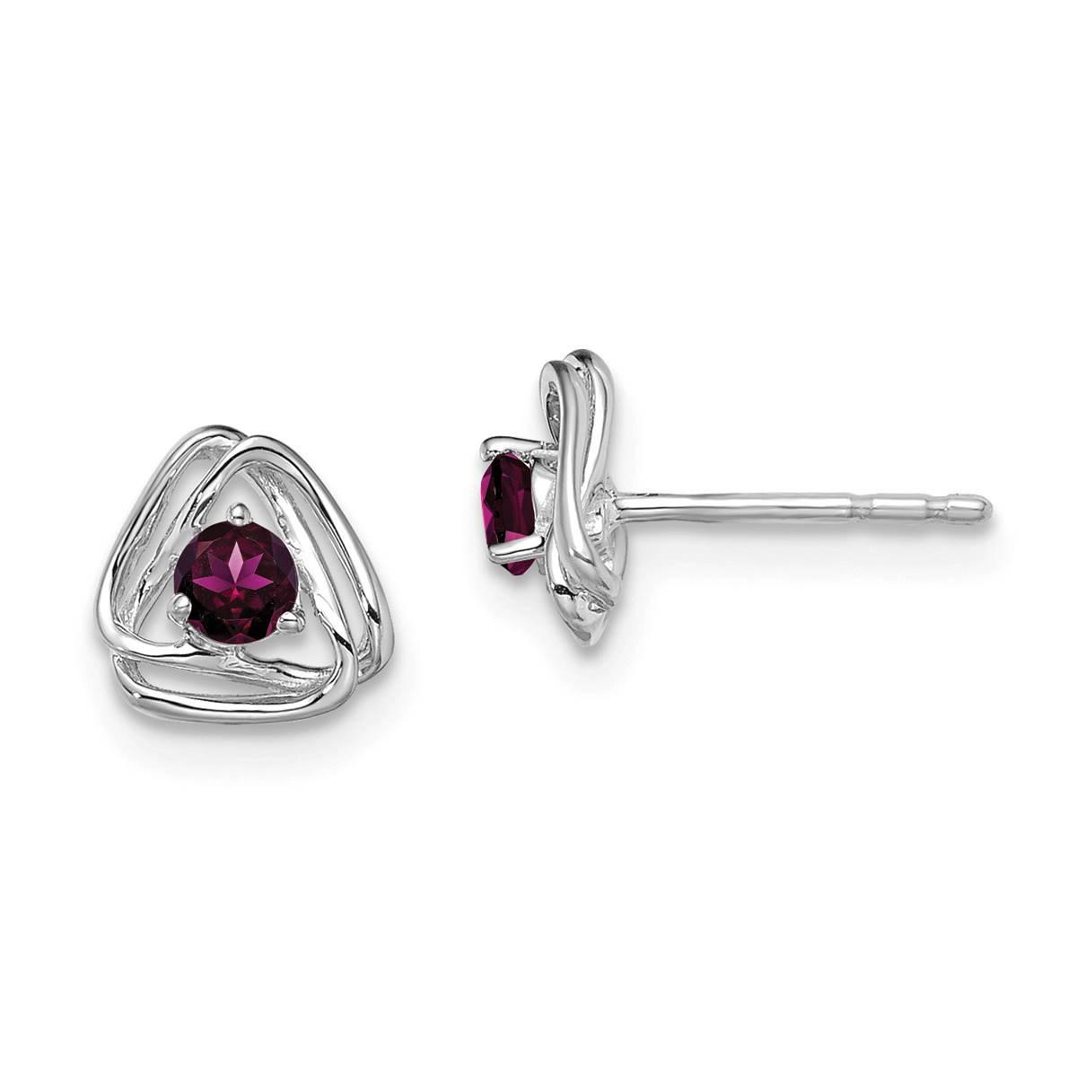 14kt. White Gold Rhodolite Garnet Stud Earrings