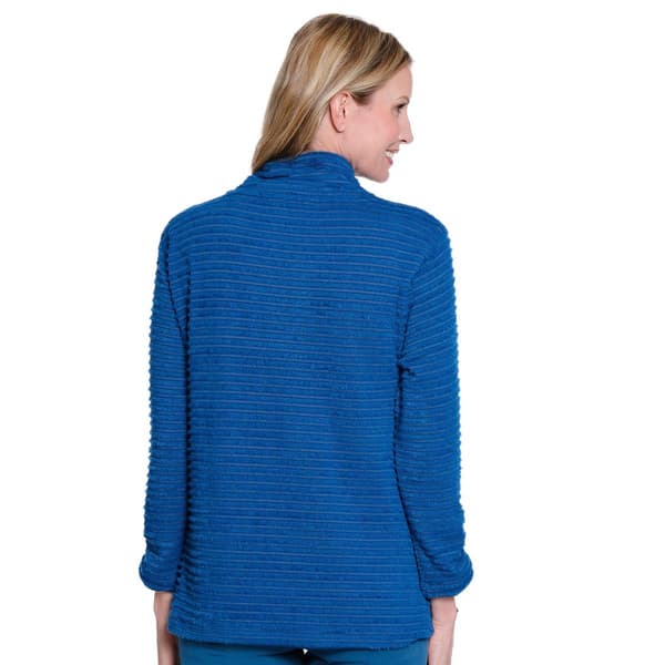 Womens Multiples 3/4 Sleeve Button V Neck Rib Knit Sweater
