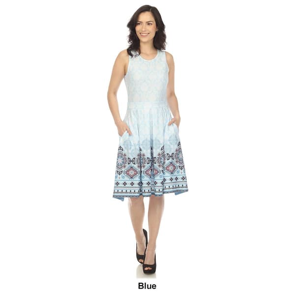 Womens White Mark Fit & Flare Knee Length Dress
