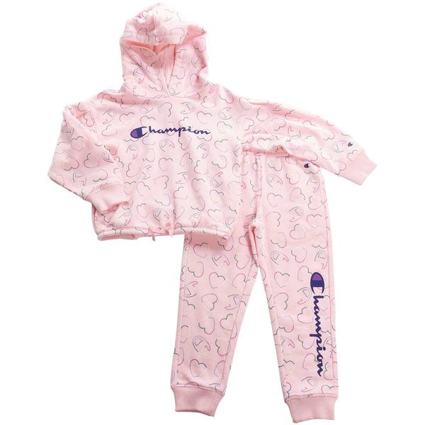 Girls (4-6x) Champion(R) Heart Hoodie & Jogger Set - image 