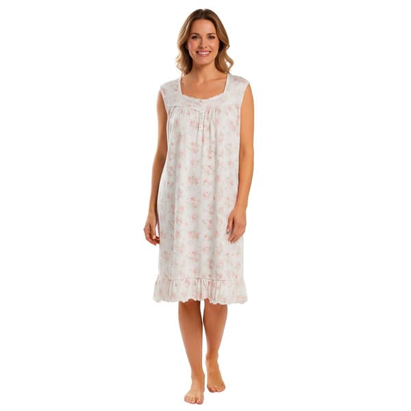 Plus Size Elizabeth & Nicole Sleeveless Floral Waltz Nightgown - image 