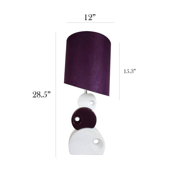 Elegant Designs Purple/White Stacked Circle Ceramic Table Lamp