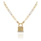Guess Gold-Tone Logo Padlock Pendant Necklace - image 1