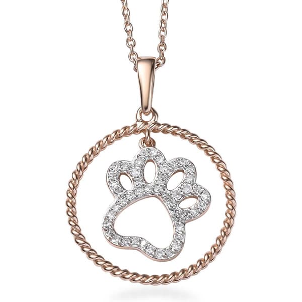Nova Star(R) Rose Gold Plated 1/4ctw. Lab Grown Diamond Paw Pendant - image 