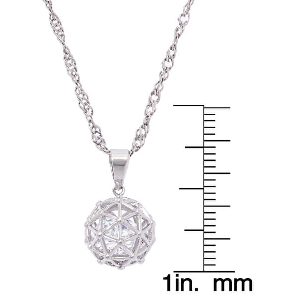 Gianni Argento Cubic Zirconia & Millenial Ball Pendant Necklace