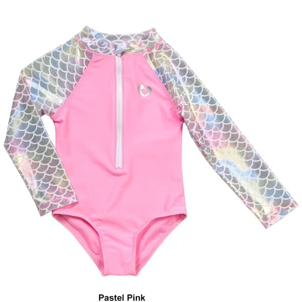 Girls &#40;4-6x&#41; Floatimini&#174; Mermaid Rash Guard One Piece Swimsuit