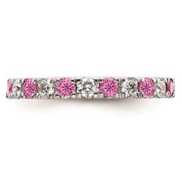 Pure Fire 14kt. White Gold Lab Created Pink Sapphire Band