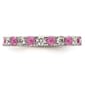 Pure Fire 14kt. White Gold Lab Created Pink Sapphire Band - image 1