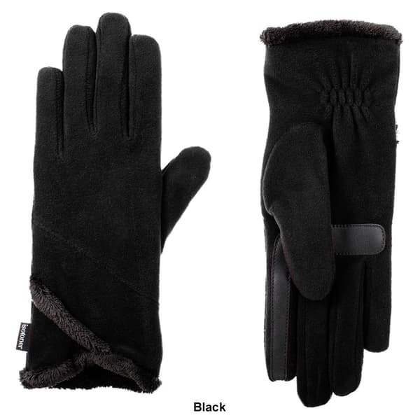 Womens Isotoner Fleece Gloves with Overlap Wrist