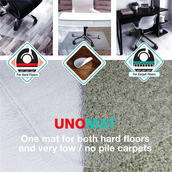 Floortex® Unomat® Anti-Slip Rectangular Polycarbonate Chair Mat