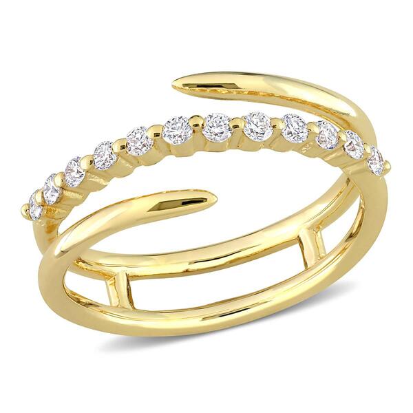 Gold Plated 1 3/4ctw. Lab Grown Diamond Band - image 