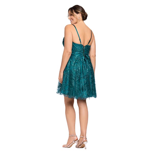 Juniors Plus Blondie Nites Ruffle Bust Sequin Corset Party Dress