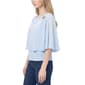 Womens NY Collection Elbow Sleeve Mesh Overlay Solid Blouse - image 3