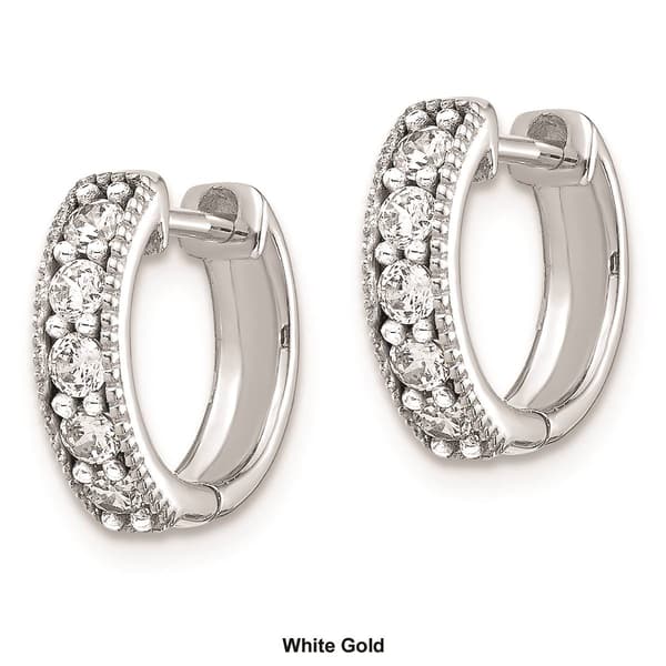 Pure Fire 14kt. Gold 1/3ctw. Diamond Milgrain Hoop Earrings