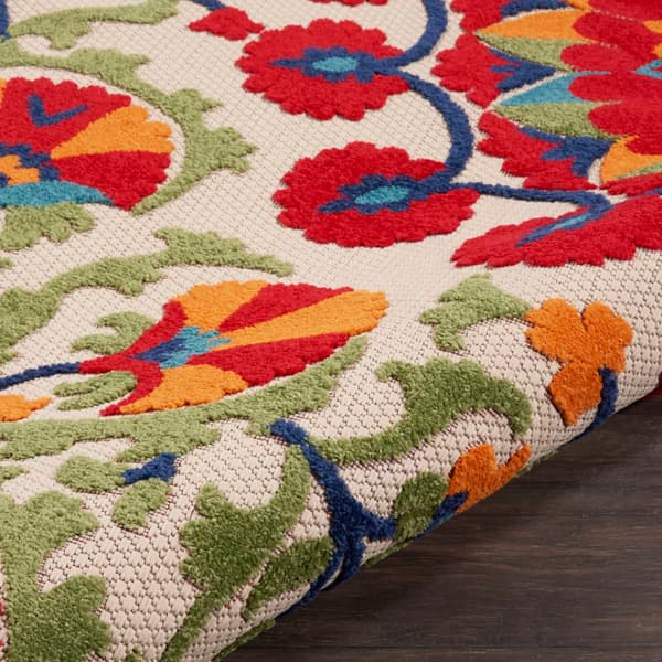 Nourison Aloha Bloom Vines Transitional Indoor/Outdoor Round Rug