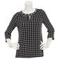 Womens Notations 3/4 Sleeve Grommet Trim Knit Top - image 1
