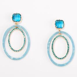 Ashley Cooper&#40;tm&#41; Faceted Square Rhinestone Resin Oval Earrings