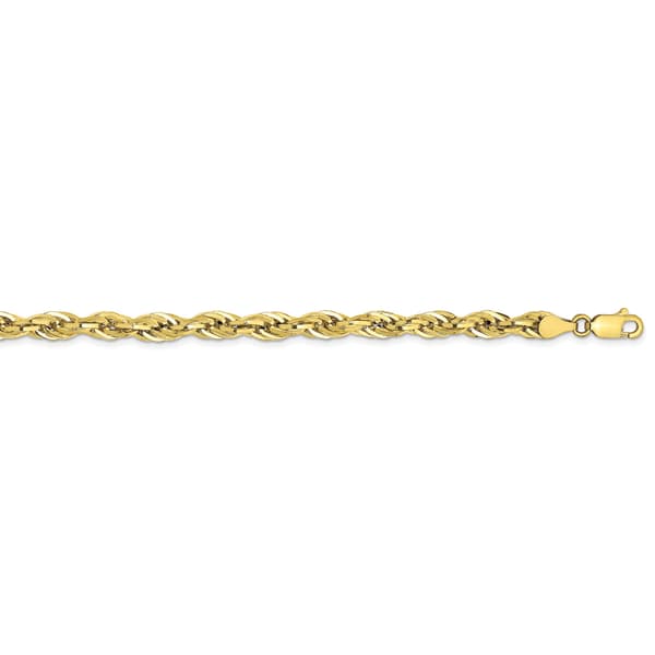 Unisex Gold Classics&#40;tm&#41; 10kt. 4.75mm 22in. Semi-Solid Rope Chain - image 