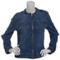 Womens Baccini Center Zip Moto Denim Jacket - image 1