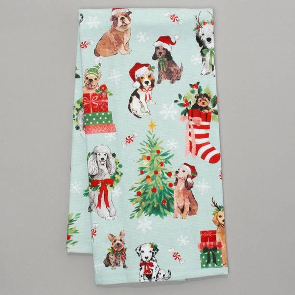 Kay Dee Christmas Pups Dual Purpose Kitchen Towel - image 