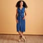 Womans Bebe Sleeveless Belted Denim Midi Dress - image 1