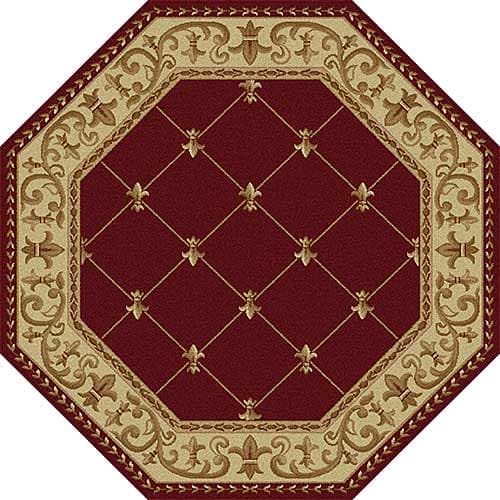 Tayse Sensation Orleans Octagon Area Rug - Red - image 