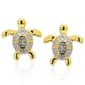 Gianni Argento Gold & Diamond Accent Turtle Stud Earrings - image 1