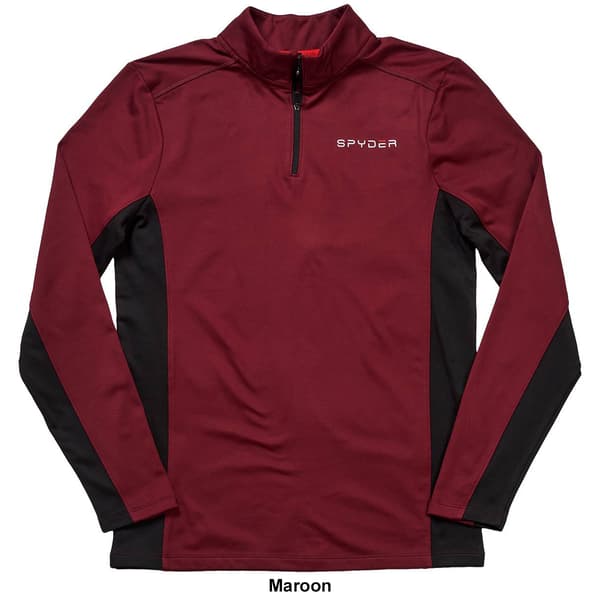 Mens Spyder Long Sleeve 1/4 Zip Color Block Jersey Tee