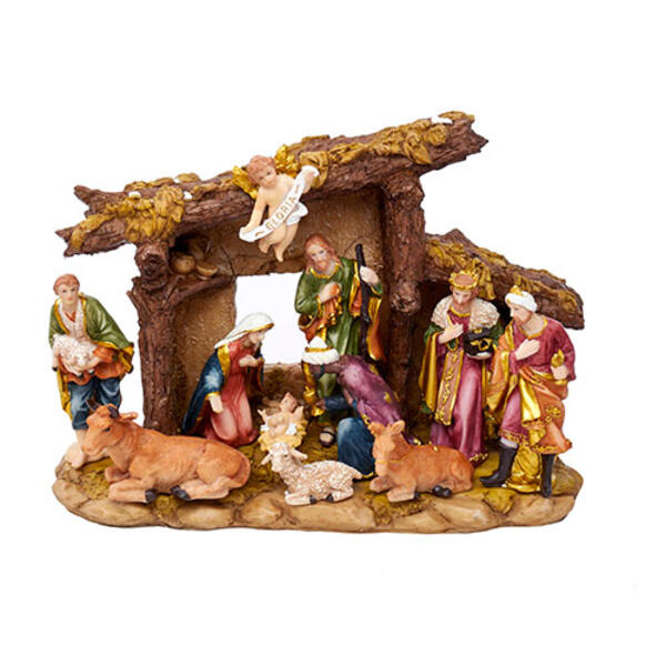 Kurt S. Adler 11pc. Resin Nativity Set & Stable - image 
