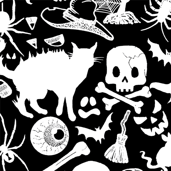 Womens LA Pop Art Halloween Heart Word Art Long Sleeve Tee