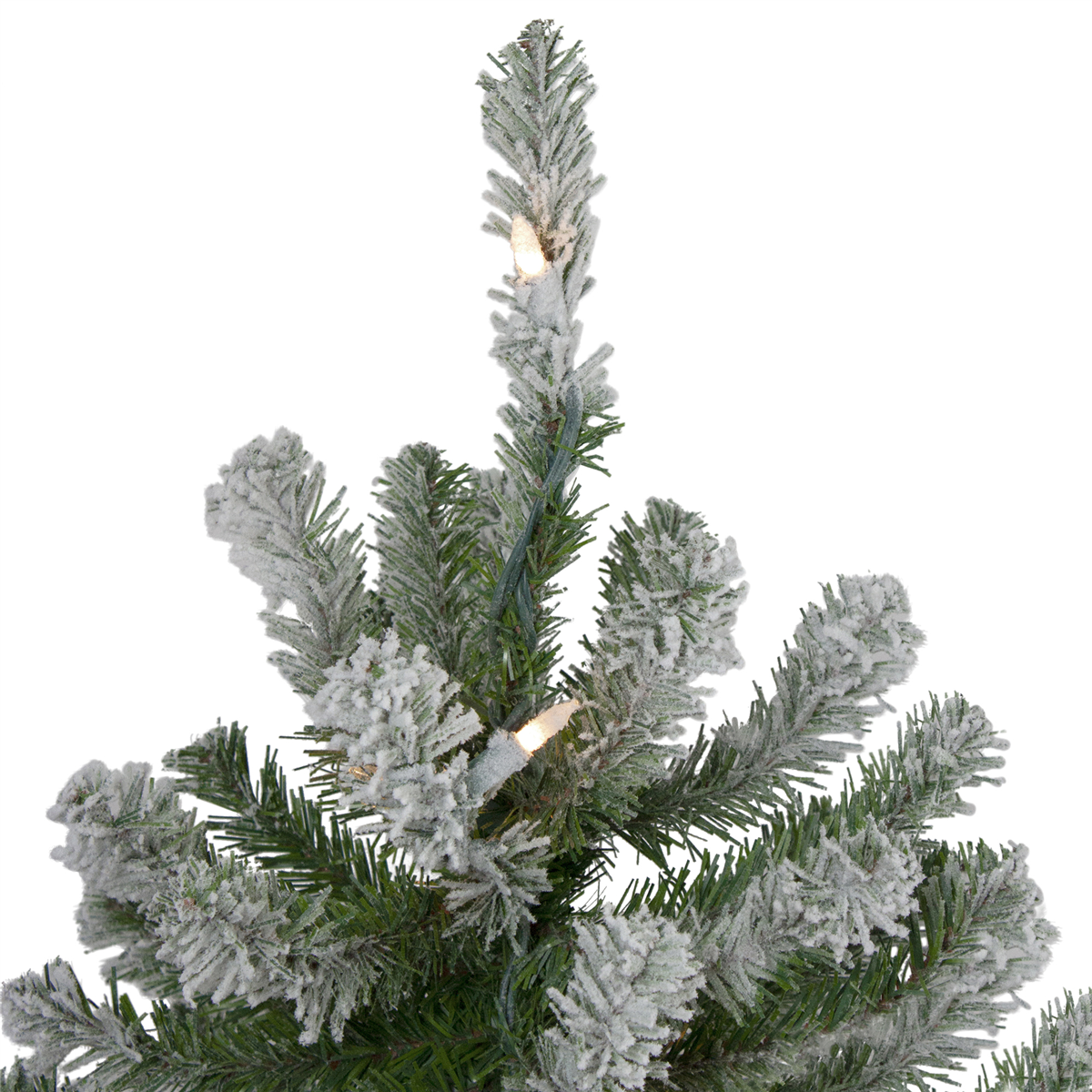 Northlight Pre-Lit Slim Flocked Alpine Christmas Trees - Set of 3