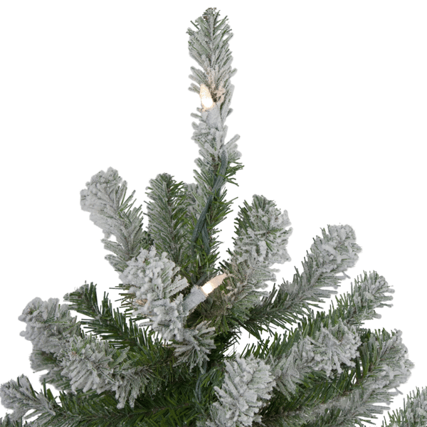 Northlight Pre-Lit Slim Flocked Alpine Christmas Trees - Set of 3