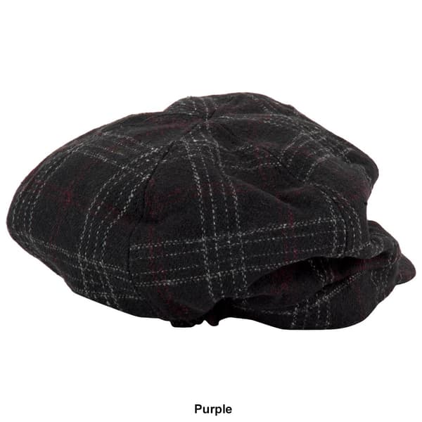 Womens Madd Hatter Plaid Cabby Newsboy Hat