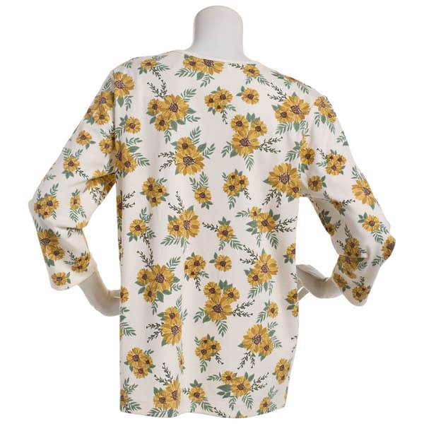 Petite Bonnie Evans 3/4 Sleeve Sunflower Tee