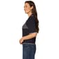 Womens Democracy Elbow Sleeve Scallop Stripe Rib Knit Sweater - image 3