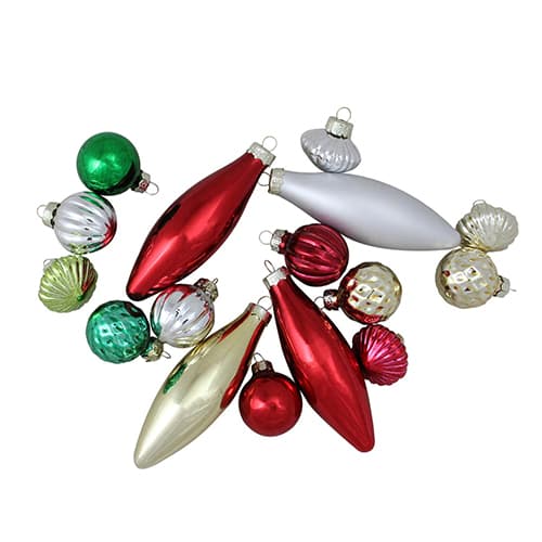 Northlight 16ct. Traditional Finial Christmas Ornaments