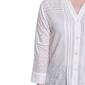 Petite NY Collection 3/4 Sleeve Eyelet Button Front Tuwa Top - image 3