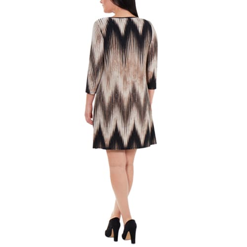 Womens NY Collection Chevron Keyhole Shift Dress